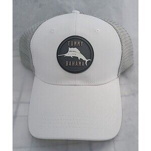 Tommy Bahama Men's Baseball Cap Adjustable Snap Back One Size White Mesh Back
